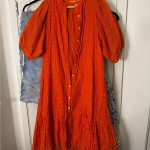 Oliphant Vibrant Orange Long Sleeve Dress